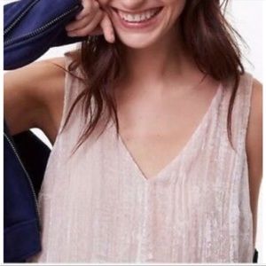 LOFT Blush Crushed Velvet Tank Dress